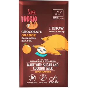 Super Fudgio Čokoláda s kokosovým mliekom a pomarančom BIO 80 g