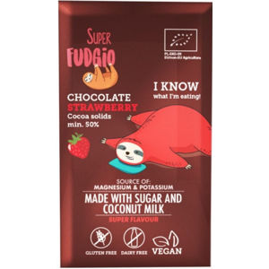 Super Fudgio Čokoláda s kokosovým mliekom a jahodami BIO 80 g