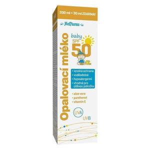 MedPharma Opaľovacie mlieko SPF 50 baby 200 ml + 30 ml ZADARMO
