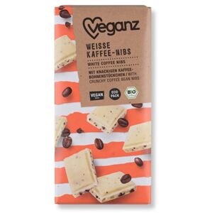 Veganz Biela čokoláda s kávovými zrnkami BIO 80 g