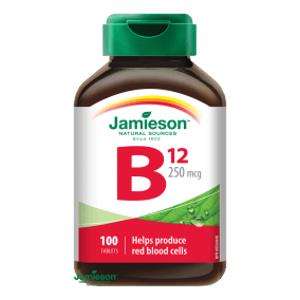 Jamieson Vitamín B12 methylkobalamín 250 mikrogramov 100 tabliet