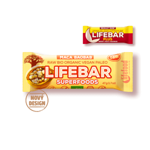 Lifefood Lifebar PLUS čerešňová s MACO a Baobab BIO 47 g