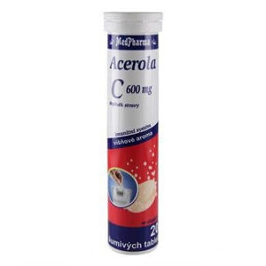 MedPharma Vitamín C 600 mg + acerola 200 mg, 20 šum tbl.