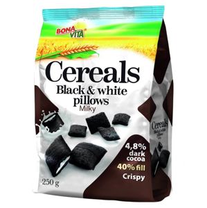 Bonavita Cereálne vankúšiky Black white pillows s mliečnou náplňou 250 g