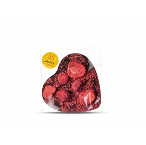 Čokoládovňa Janek Veľké horké čokoládové srdiečko s lyofilizovanými jahodami a malinami 60 g