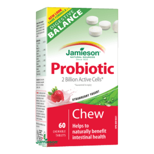 Jamieson Probiotic tablety na cmúľanie s príchuťou jahodového jogurtu 60 tbl.