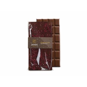 Čokoládovňa Janek Mliečna čokoláda s drvenými lyofilizovanými malinami a ostružinami 85 g