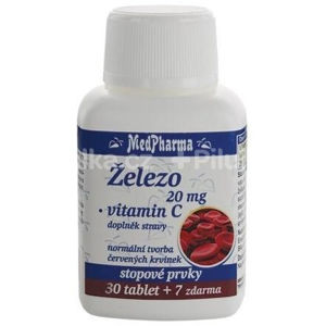 MedPharma Železo 20 mg + vitamín C 37 tab