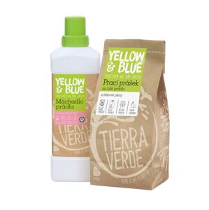 Tierra Verde Prací prášok na bielu bielizeň a plienky 850 g + Máchadlo prádla 1000 ml