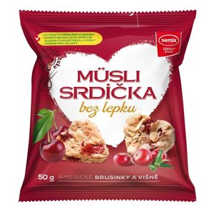 SEMIX Müsli Srdiečka s brusnicami a višňami bez lepku 50 g