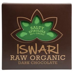 Iswari Čokoláda Salt SPIRULINA 80% BIO RAW 75 g