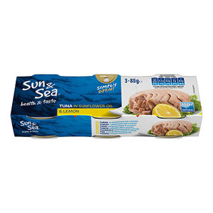 Sun & Sea Tuniak v slnečnicovom oleji s citrónom 3x80 g